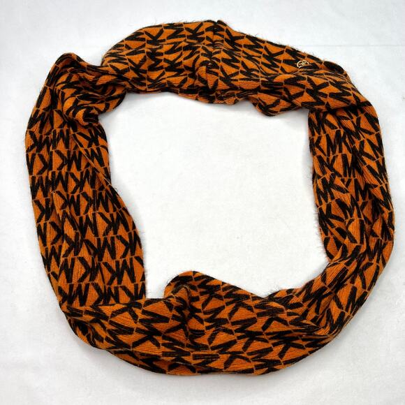 Michael Michael Kors Orange & Black Monogram Infinity Scarf - Picture 4 of 9